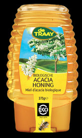 MIEL DE NECTAR D'ACACIA AVEC DOSEUR BIO 375 g - DE TRAAY